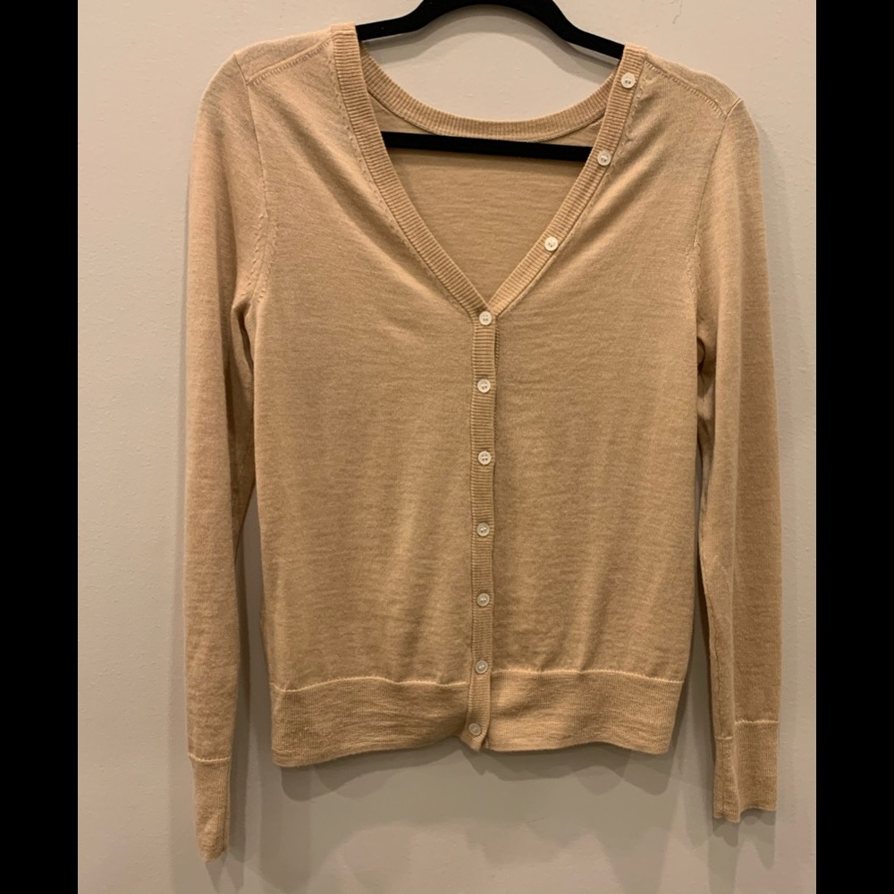 J Crew wool reversible cardigan sweater size s